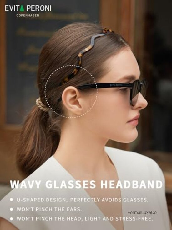 Wavy Glasses Headband Thin Non Slip No Pressure Hairband Comfortable for Women main image 4
